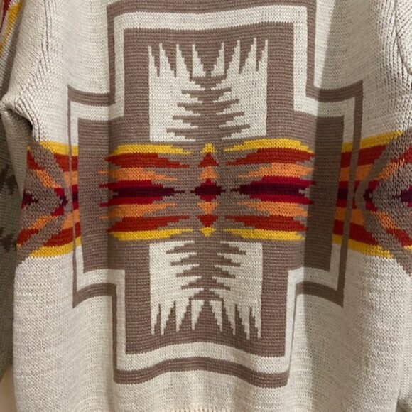 VINTAGE Pendleton Virgin Wool Harding Sweater Chief Joseph Pattern Size L - Picture 7 of 16